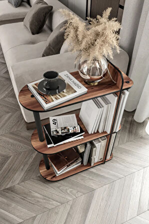 Ravilo Dekoratif Yan Sehpa Ceviz