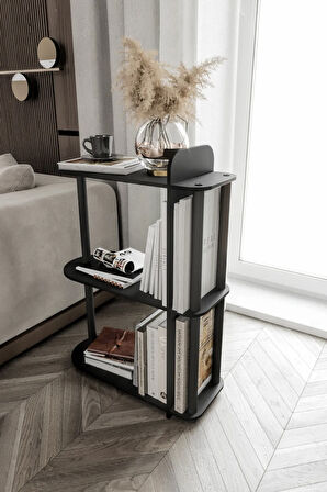 Ravilo Dekoratif Yan Sehpa Siyah