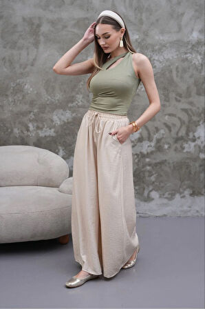 KADIN MODAL KUMAŞ ETEK PANTOLON