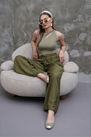 KADIN MODAL KUMAŞ ETEK PANTOLON