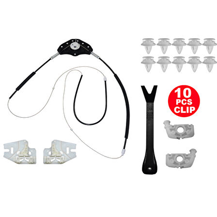 Bmw 3 Serisi E46 (1999-2005) 8196038 Sağ Ön Cam Kriko Tamir Seti  10 Klips