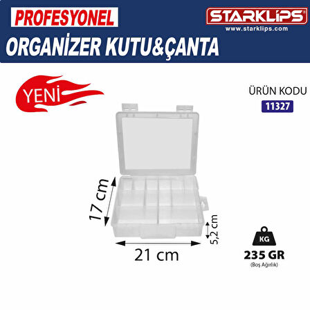 Plastik  Bölöeli Çanta Organizer 12 li (Şeffaf )