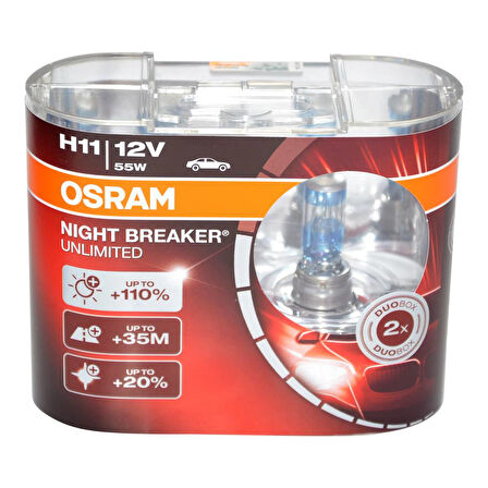 Far Ampulü Seti H11 12V%110 Fazla Işık Osram 64211 NBU