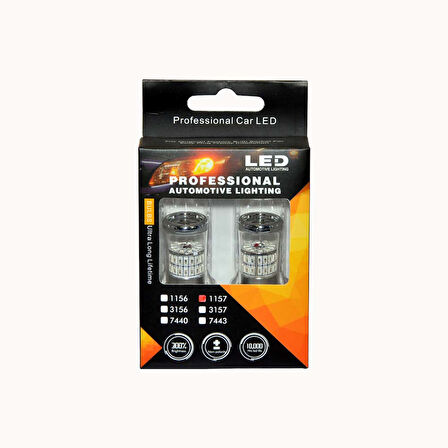 Set Ampul Park LED Çift Duy Şaşı Trn. 48 Led Amber CN-1157HW