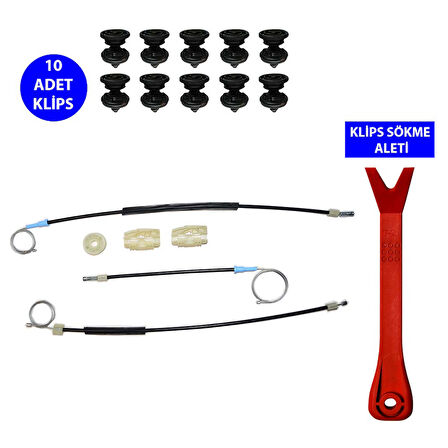 Cam Kriko Tamir Seti Sağ Ön Seat Leon 2 2006-2012 (Klips + Aparatlı) 1P0837462A