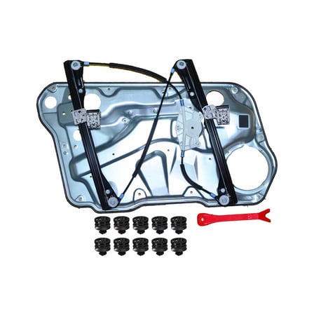 VW Golf 4 Bora 1998 - 2005 Komple Oto Cam Krikosu Sağ Ön Kızaklı Saclı Metal Ayaklı 1J4837462 (10Klips +Apartlı)