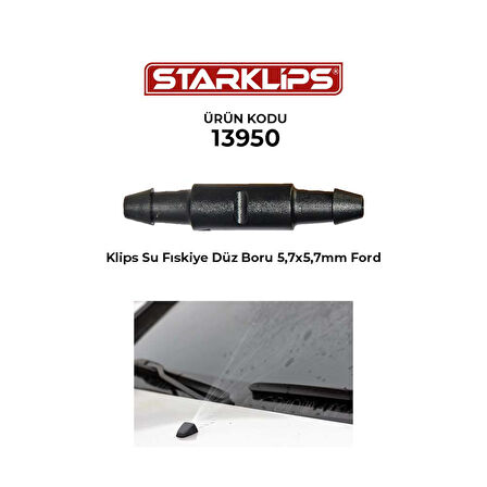 Klips Su Fıskiye Düz Boru 5,7x5,7mm 38mm Ford 10 Adet