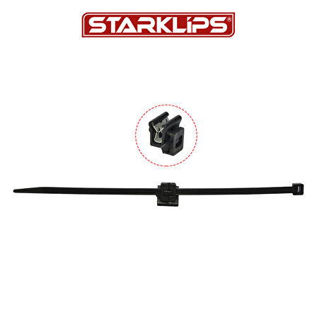 Siyah Kablo Bağlı Yandan Geçmeli Klips 10 Adet