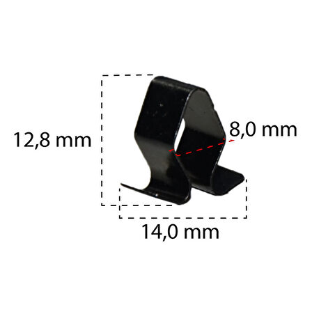 Klips Metal Arka Panel 8X13X14mm 7M3827649 VW Audi A6  10 Adet