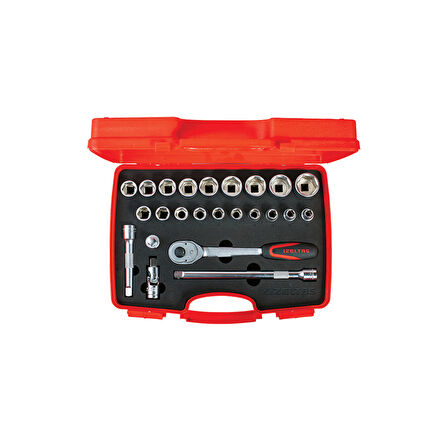 Set Lokma Anahtar Takımı 1/4 Altı Köşe Cırcırlı 15 Parça İzeltaş