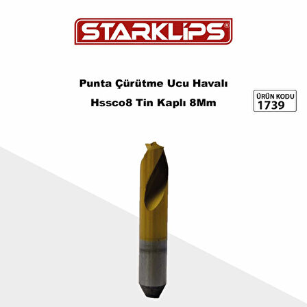 Punta Çürütme Ucu Havalı Hssco8 Tin Kaplı 8Mm MTE