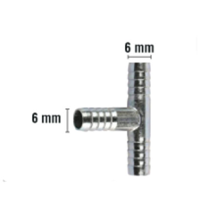 Rakor Metal T tip Hortum İçin 6mm 2 Adet