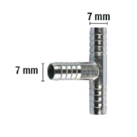 Rakor Metal T tip Hortum İçin 7mm 2 Adet