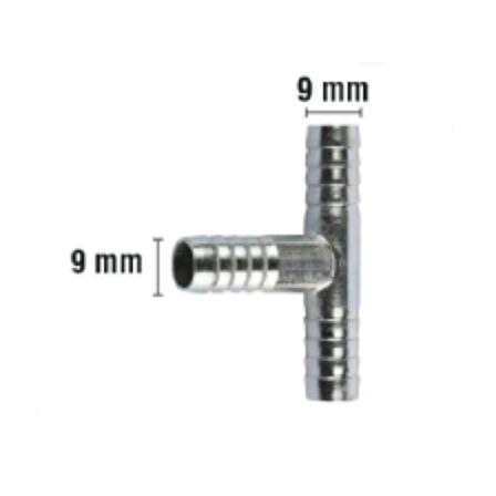 Rakor Metal T tip Hortum İçin 9mm 2 Adet
