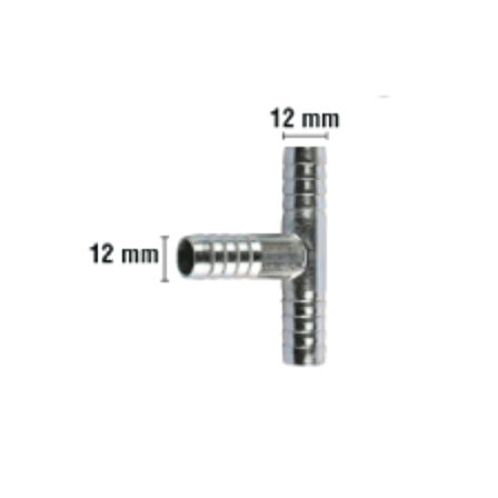 Rakor Metal T tip Hortum İçin 12mm 2 Adet