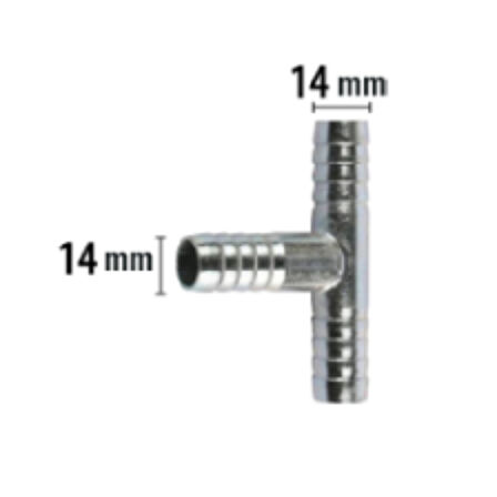 Rakor Metal T tip Hortum İçin 14mm 2 Adet