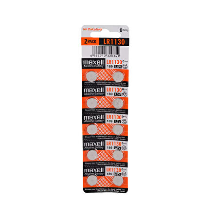 Lityum Pil 1,5V LR 1130 Maxell ELEKTRONİK OYUNCAKLAR, ELEKTRONİK ALETLER, MP3 ÇALARLAR, DİJİTAL SES KAYIT , KAN ŞEKERİ ÖLÇÜM , KOLESTEROL TEST , MEDİKAL CİHAZLAR VB. 2 Adet