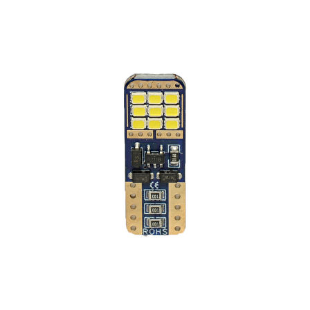 Dipsiz Beyaz LED Ampul 12V 15 Led T10 Canbus 2 Adet