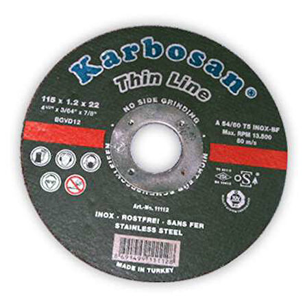 Taşlama Kaba Inox 22X180X8Mm Karbosan