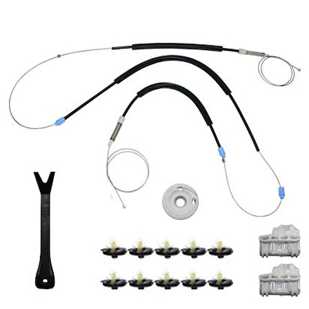 VW Polo Hb 1994-1999 6N4837402A-402D Sağ Ön Cam Kriko Tamir Seti (Klips + Aparatlı)