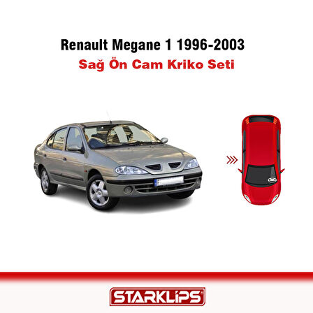 Renault Megane 1 1996-2003 7700834346  Sağ Ön Cam Kriko Tamir Seti
