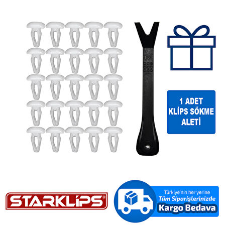 Universal 3,6X10Mm Beyaz Klips 25 Adet