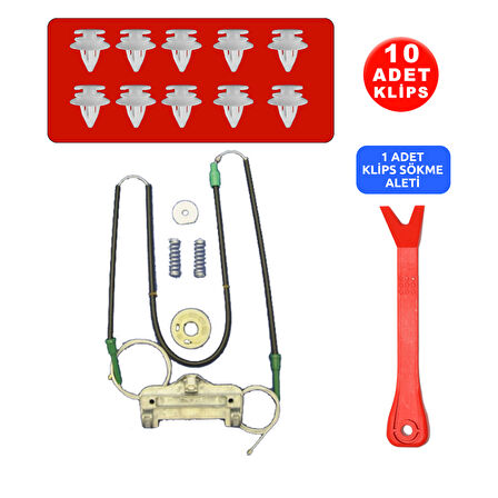 BMW 5 serisi E39 1995-2004 51338159835-36  Sol Sag Arka Cam Kriko Tamir Seti +10 Klips + Klips Sökme