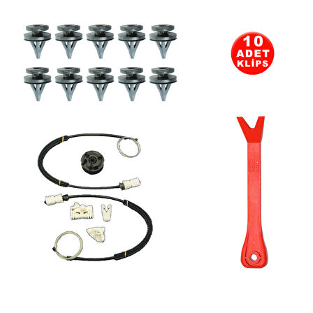 Renault Scenic 1 1996-2003  7700838592 Sol Ön Cam Kriko Tamir Seti 10 Klips