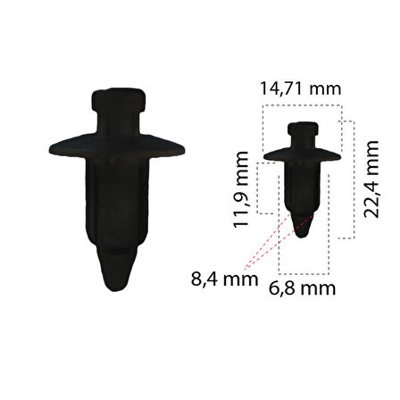 Klips 6,8mm Suzuki Atv Motorcycle 10 Adet