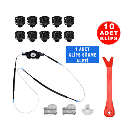 VW Passat B5 1998-2005 Sarmalı Sağ Ön Cam Kriko Tamir Seti Sarmalı