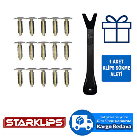 Klips Çam Tipi Gri 7,7X29X18mm 25 Adet
