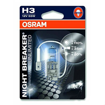 Far Ampulü H3 12V%110 Fazla Işık Osram 64151 NBU 2 Adet