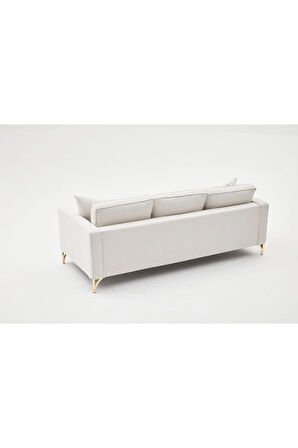 Berlin Serisi Üçlü Koltuk  Krem Gold