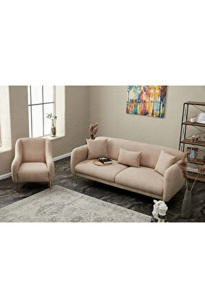 Simena Serisi Yataklı Üçlü Bej