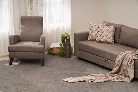 Aly Serisi Yataklı Sandıklı Koltuk Takımı Kahve Arzilla