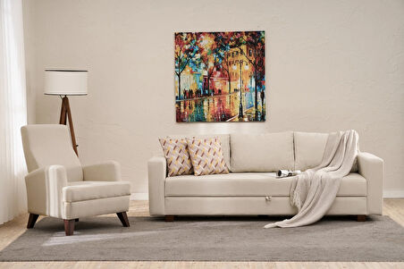 Aly Serisi Yataklı Sandıklı Koltuk Takımı Krem Arzilla