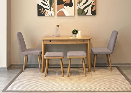 MİORA MİNİ İKİLİ TABURE KARİNA MEŞE GRİ