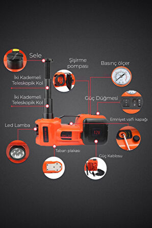 ROBO Elektrikli Hidrolik Kriko Hava Pompası Bijon Anahtarı