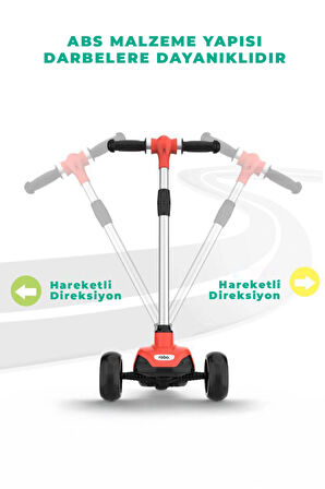 Elektrikli 3 Tekerlekli Çocuk Scooter Kırmızı