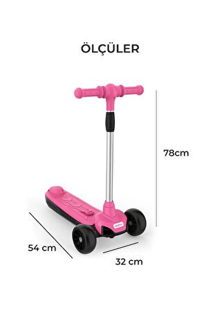 Elektrikli 3 Tekerlekli Çocuk Scooter Pembe