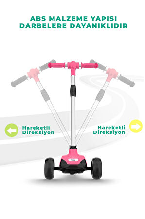 Elektrikli 3 Tekerlekli Çocuk Scooter Pembe