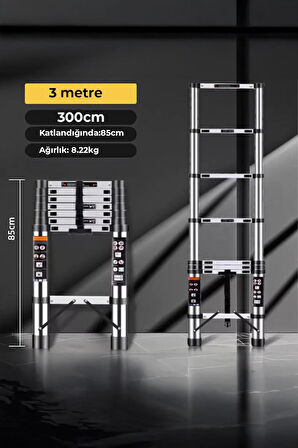 Paslanmaz Çelik Katlanır Merdiven 5.1 Metre