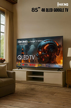Hiking Serisi 85″ 215 Ekran 4K Ultra HD Uydu Alıcılı Smart QLED Google TV