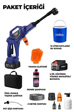 Robo Ultra 3 Kovalı Pembe Köpük Hediyeli yüksek Basınçlı yıkama makinesi