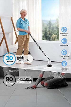 8 Başlıklı Şarjlı Dijital Temizlik Fırçası