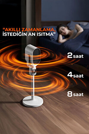 robo Teleskopik Ayaklı Isıtıcı Beyaz