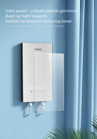 Merkezi Sistem Dijital Akıllı Şofben Büyük Boy Gri 12500W Banyo ve Mutfakta Aynı Anda Sıcak Su