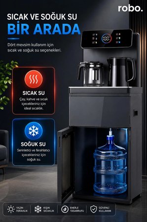 Robo Çay Makineli Gizli Damacanalı Su Sebili