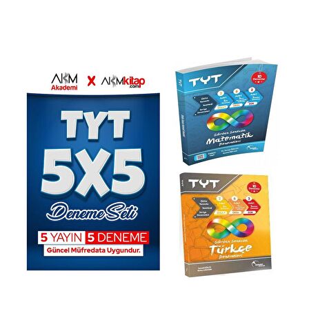 Doktrin TYT Türkçe ve Matematik Deneme ile AKM 5 li Deneme Seti 3 Kitap