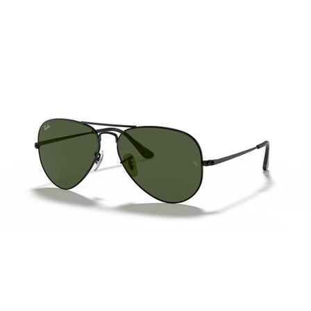 Ray-Ban RB3689 Unisex Güneş Gözlüğü Siyah Metal Çerçeve Yeşil Cam 58 mm